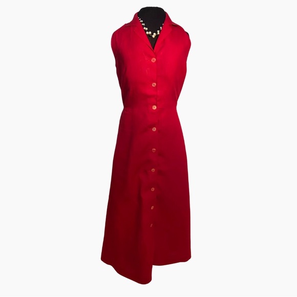 Vintage Max Mara Classic red linen dress for your holiday vacation or anytime! - Picture 5 of 7